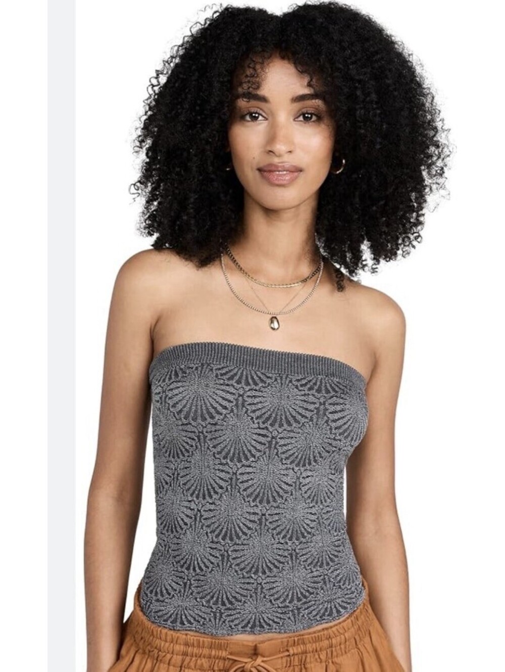 NWT Free People Love Letter Tube Top Stretch Bandeau  XS/S Black NWT
